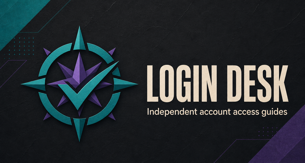 Login Desk original compass and check mark graphic